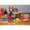 Health Products & Fruits with Flower Gift Basket